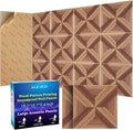 BShead 10 Pack Large Soundproof Wall Panels, 15.7 x 15.7 x 0.4 in Sound Proof Panels for Walls,0.9lb/ft³, High Density.Wood Grain Printing Sound Panels, 3D AcousticPanels,Artistic Noise