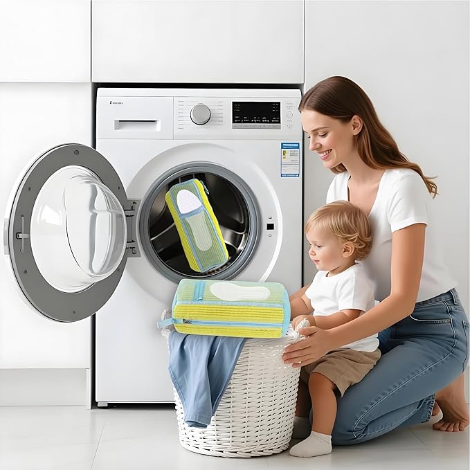 2 In 1 Shoe Washing Machine Bag,Upgrade with Mesh Insole Slot,Laundry Bag for Washer and Dryer,Drying,Shoes Machine Cleaner,for All Shoe Types