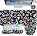 LIMKRIAN Dog Paw Mouse Pad Set XXL Large Desk Mat Pad, Cute Ergonomic Mouse Pad with Wrist Support Wrist Rest for Computer Keyboard, Cup Coaster Cute Cat Paw Office Supplies Desk Decor Accessories