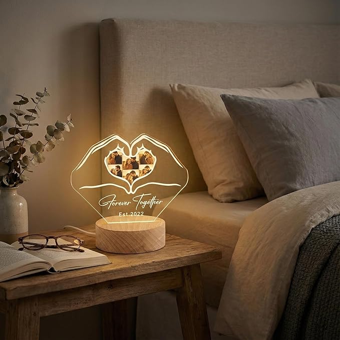 MamaEra Personalized Spotify Plaque Night Light with Photo - Custom Acrylic Glass LED Lamp Frame - Romantic Valentines Day Gift for Him Her Boyfriend Girlfriend Husband Wife Couple (Art Deco)