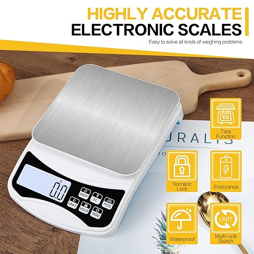 Digital Lab Scale 5000g x 0.1g LCD Display Analytical Balance Jewelry Scale Precision Electronic Scale Scientific Scale 0.1g Accuracy for Laboratory, Kitchen, and Food Measurement (5000g x 0.1g)