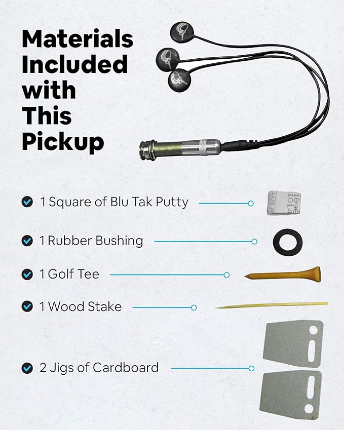Journey Instruments Passive Piezo Acoustic Pickup – EP001K Three Balanced German-Made Passive Pickup Elements – Piezo Pickup for Acoustic Guitars (Ceramic)