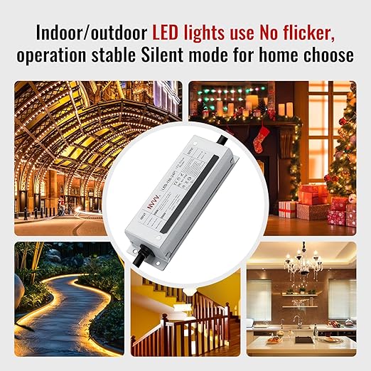 24 Volt LED Driver 150 Watts Power Supply Waterproof IP68 Low Voltage Transformer Adapter 90-265V AC to 24V DC Converter for LED Strip, Indoor Outdoor Lighting Built-in Active PFC Function