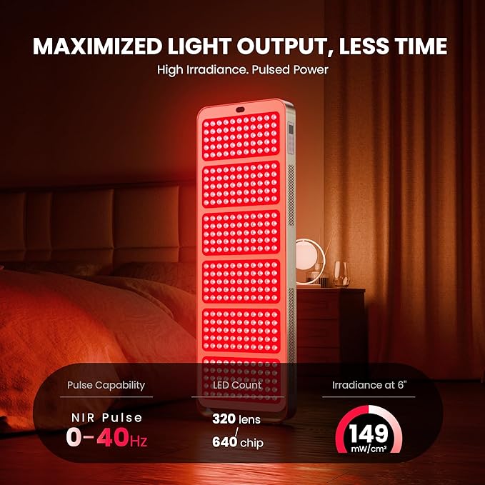 EmberTouch Red Light Therapy Panel - 660nm & 850nm Infrared Light Therapy Lamp with Smart App Control, 330 LEDs High Power Device at Home for Body, Face, Recovery, Skin Health, 650W (PRO650)