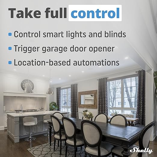 Shelly Blu Button Tough Black | Bluetooth-Operated Multi-Click Action and Scenes Activation Button | Versatile Control | Home Automation | IP54 Waterproof | Highly Resilient | Broad Range