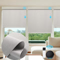 ZSTARR Motorized Smart Blind for Window,Automatic Blackout Roller Shade Compatible, with Remote Control, Child Safety Rechargeable Battery Blind with Valance,Customize (Buff Colour)