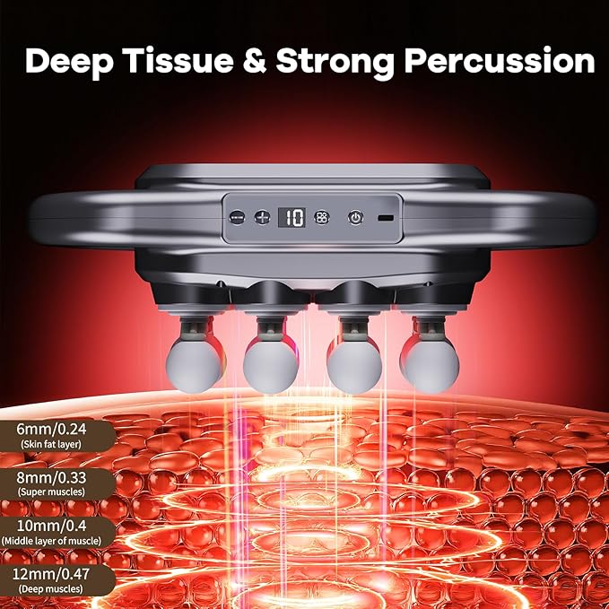 Cexovil 16-Head Massage Gun,2026 Upgrade Deep Tissue Percussion Massager with 9 Modes 9 Intensities, 2600mAh 6H Runtime, Quiet Muscle Tension Release Electric Massage Tools for Back, Shoulders, Legs