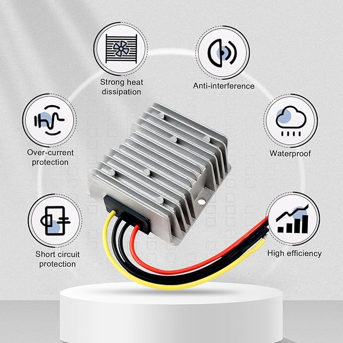 DC Converter 12V to 24V 4A Step Up Converter DC Voltage Regulator Power Converter Waterproof Module Transformer for Led Project, Horn, Dashboard...