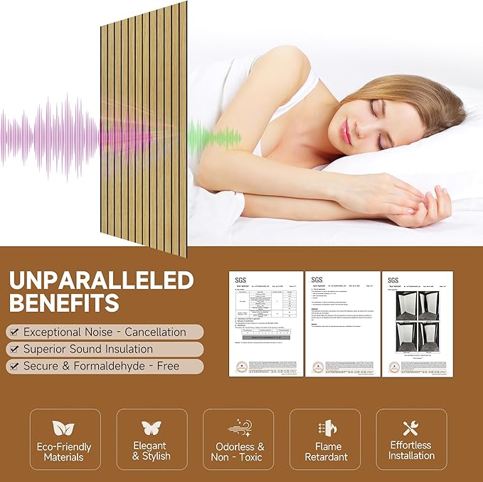 TO-TH Large Art Acoustic Panels,5 Pack Sound Absorbing Panels,47.2” x 23.6” x 0.4” Soundproof Panels,High-Density Acoustic Wall Panels,Decorative Sound Panels with Wood-Look