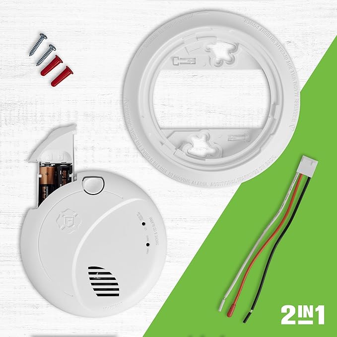 First Alert Combination Smoke & Carbon Monoxide Alarm, Interconnect Hardwire Detector with Battery Backup and Voice & Location Alerts, SMCO100V-AC, 3-Pack