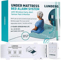 Lunderg Under Mattress Bed Alarm for Elderly Adults - Wireless Sensor Pad with Early Alert & Pager - Bed Alarms and Fall Prevention for Elderly and Dementia Patients - Reduces False Alarms
