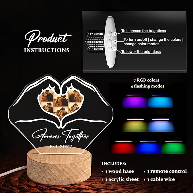 MamaEra Personalized Spotify Plaque Night Light with Photo - Custom Acrylic Glass LED Lamp Frame - Romantic Valentines Day Gift for Him Her Boyfriend Girlfriend Husband Wife Couple (Art Deco)