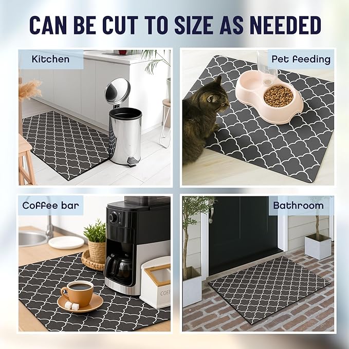 Teenyyou 2 Pcs 26" x 18" Dryer Top Protector Mat, Washer and Dryer Topper, Non Slip Waterproof Machine Cover Dust Proof Quick Drying Topper Pad for Laundry and Kitchen (Stylish)