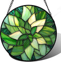 CRISGIF Stained Glass Window Hanging - Ireland Green Suncatcher for Doors Garden Patio Sun Catchers Decor Mother's St. Patrick's Day Birthday for Women Men Mom Nana Friend 11.8 in