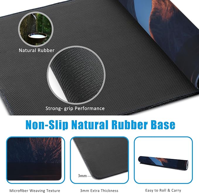 EOBKLAX Fantasy Landscape Large Gaming Mouse Pad,Waterproof Desk Mat for Desktop,Non-Slip Rubber Base Mousepad with Stitched Edges for Laptop Office and Home 35.4X15.7 Inch