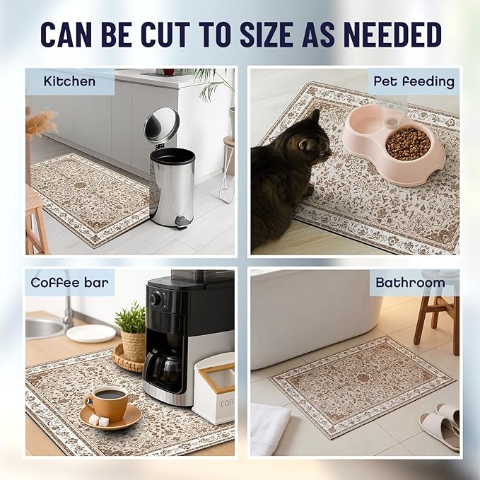 Teenyyou 1 Pcs 26" x 18" Dryer Top Protector Mat, Washer and Dryer Topper, Non Slip Waterproof Machine Cover Dust Proof Quick Drying Topper Pad for Laundry and Kitchen (Persian)