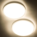 SunRider 2-Pack LED Flush Mount Ceiling Light Fixture, 3000K Warm White, 2400LM, 12 Inch 24W 240W Equiv. Round Flat Ceiling Lights, Non-Dimmable