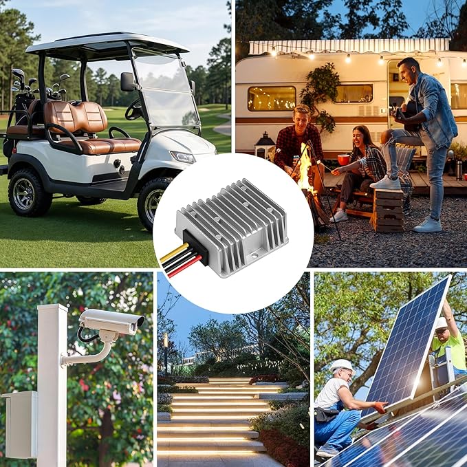 36V 48V to 12V Converter 20A 240W Waterproof DC-DC Step Down Voltage Regulator Reducer with Fuse, Buck Power Supply Transformer for Golf Cart, Forklift, Car