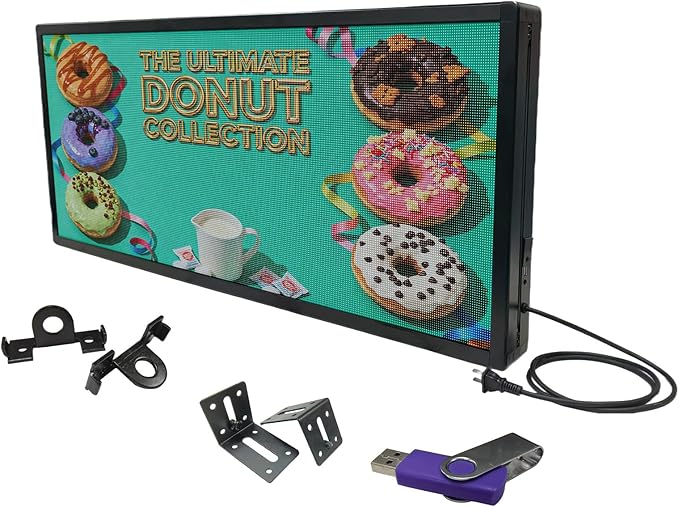 Programmable LED Sign for Business,P3 Outdoor Digital Electronic Message Board with WiFi Control, Scrolling Display Screen for Store Advertising, 40"x17"