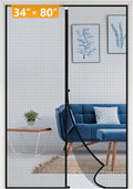 Yotache Magnetic Screen Door Fits Door Size 34 x 80, Screen Size 36" x 81" Reinforced Fiberglass Net Curtain Easy Installation for Walk Through Door Black