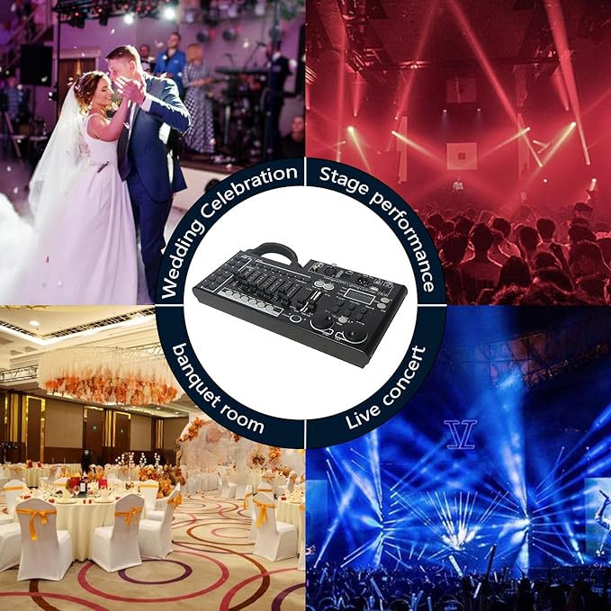 DMX Lighting Console, 240 Channels DMX 512 Controller for dj Lights, Equipped with USB Data Backup Function Black