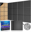BSHEAD 15 pcs 165dtex Microfiber Acoustic Panels ，Self-Adhesive Soundproof Wall Panels, 12 x 12 x 0.4 in Sound Proof Foam Panels for Walls, High Density, Noise Dampening Panels for Home Studio（Black）
