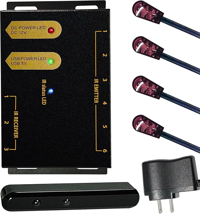 ENSIGEAR IR Repeater Kit, ir Repeater System，IR Remote Control Extender .Supports up to 100 feet， Dual Sensors Receiver