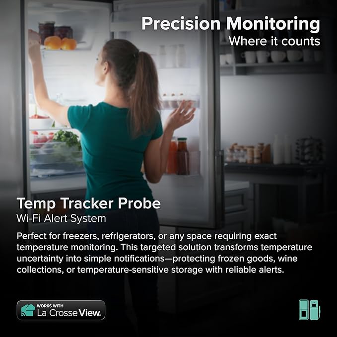 Temp Tracker Probe Wi-Fi Alert System with The Bridge Gateway and a Temperature Probe Sensor with Ambent Temperature and Humidity