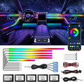 Dreamcolor Acrylic Interior Car LED Strip Light with Wireless APP Control, RGB 14-in-1 Ambient Lighting Kit with Music Sync, Dynamic Color Chasing Neon Lights for Car Interior