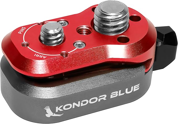 KONDOR BLUE | Mini Lock Quick Release Plates for Camera Monitors, Arms, Accessories, Microphones, Key Lights | Quickly and Securely Attach and Detach Accessories on Your Cinema Rig | Red