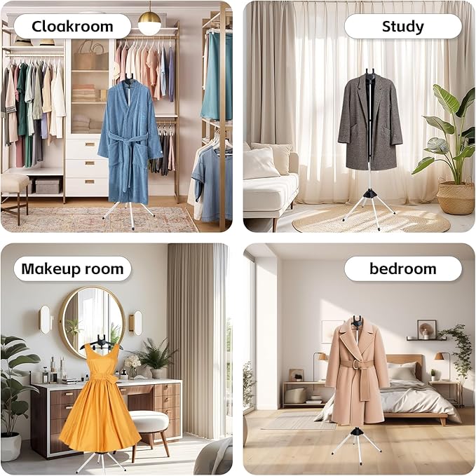 FujDun Garment Steamer Stand for Clothes - Steam Rack & Stand - Grey Ironing Gloves, Handheld Steamer Hanger - Adjustable Handheld Ironing Clothes Hanger - Universal Steam Iron Accessory Holder