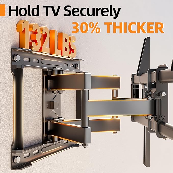 IWORKBOARD 75 85 inch Full Motion TV Wall Mount for 40-86'' TV Mount, Heavy Duty Adjustable articulating Bracket Tilt Swivel Extension Level, VESA 600x400mm, 16" Studs, 132 lbs for 65 70 75+ TVs