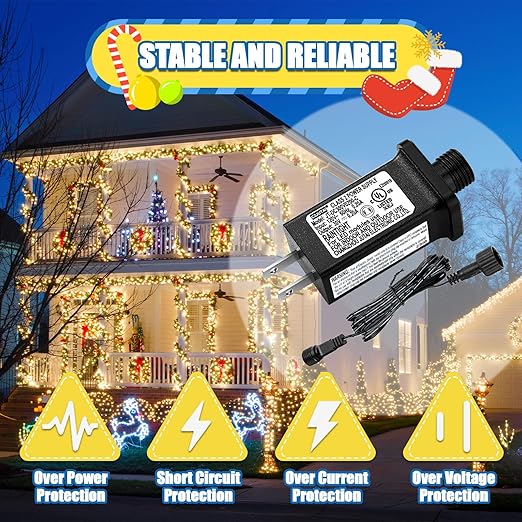 30V 6W Class 2 Power Supply Replacement LED Transformer IP44 LED Light Controller Low Voltage Transformer for Christmas String Light Inflatable Device (30V6W Steady on 1PC)