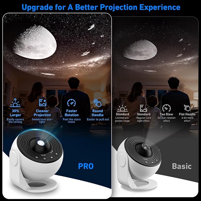 Galaxy Projector Pro, 13 in 1 Home Planetarium Galaxy Projector for Bedroom, Star Projector Galaxy Light with Timer, Adjustable Focus Night Light Projector for Kids Adults Room Decor