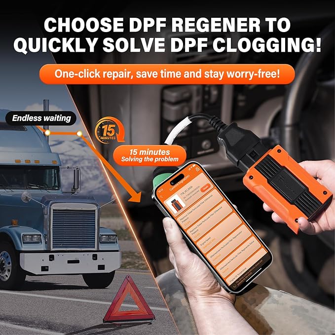 TopTekk Regen Device and DPF Condition Detection, Compatible with Detroit Engines, Advanced Error Code Clearing and Regeneration