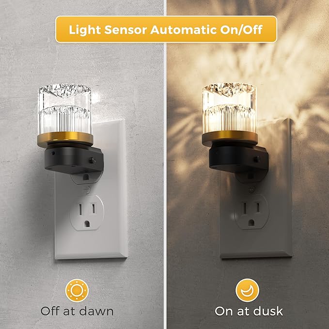 L LOHAS LED Night Light, Night Lights Plug into Wall, 3000K Soft Light LED NightLights, Built in Dusk to Dawn Sensor for Hallway, Bathroom, Rooms