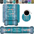 Keyboard Wrist Rest and Mouse Pad Wrist Support Set, Inspirational Quote Stay Positive Work Hard and Make It Happen Non-Slip Rubber PU Base for Home Office Working Studying Easy Typing & Pain Relief