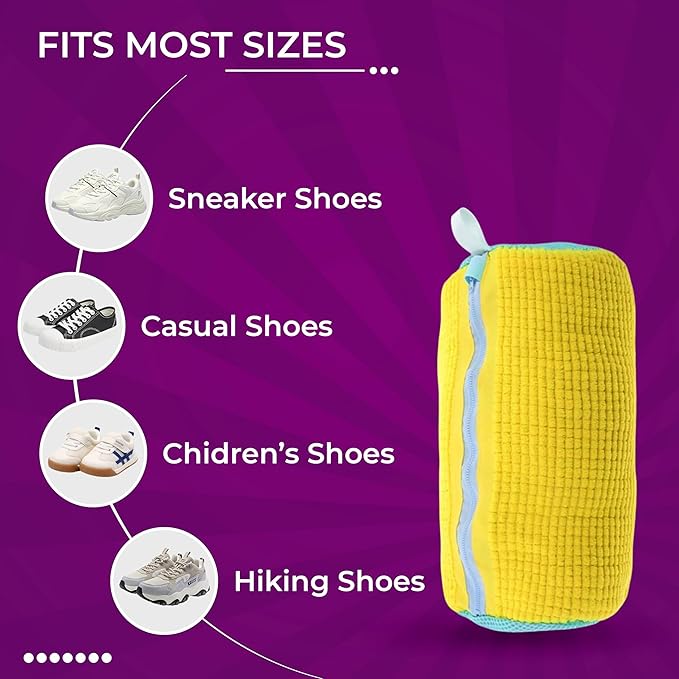 BEYOND HAMZI Shoe Washing Machine Bag - 2pc Reusable Laundry Shoe Bags for Washer & Dryer with 1pc Drying Net Bag, Protective Mesh for Sneaker