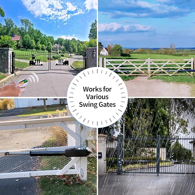 TOPENS A8132 Dual Swing Gate Opener Heavy Duty Automatic Gate Motor for Double Swing Gates Up to 18ft per Arm, Electric Driveway Gate Operator AC Powered with Remote Control Kit Solar Compatible