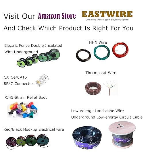 Eastwire 18/6 50ft Thermostat Wire- Brown - Solid Copper 18 Gauge, 6 Conductors - CL2 (ETL Listed) - Residential, Commercial and Industrial Rated (18/6, 50ft)