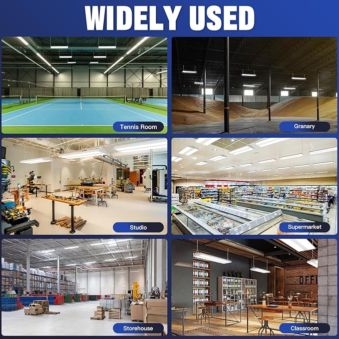 JTT 300/240/200W LED Linear High Bay Light, 45000LM Linear High Bay Shop Light Commercial 120-277V, 4/5000K Lights Shop Workshop Store Commercial Supermarket Warehouse Basement, 1-Pack ETL