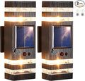 Delicavy 2 Pack Solar Outdoor Wall Lights with 3-Mode Motion Sensor Outside Sconces Up Down Solar Porch Light Fixtures 3000K 500LM Dusk to Dawn Modern Exterior Wall Lamp for House Garage Front Door