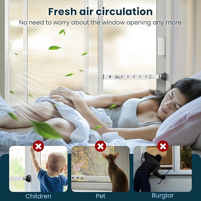 Gadgetzan 4 Pack Window Security Bars Adjustable 11"-18",Portable Short Sliding Window Lock Bar for Child Safety/Anti-Theft,Window safety lock with Rubber Base for Vertical and Horizontal Window-White