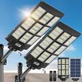 OKPRO 10000W Solar Street Lights Outdoor - Solar Lights Outdoor Waterproof Motion Sensor, Solar Parking Lot Lights Commercial Dusk to Dawn, LED Street Light Solar Powered for Outside, Yard(2 Pack)