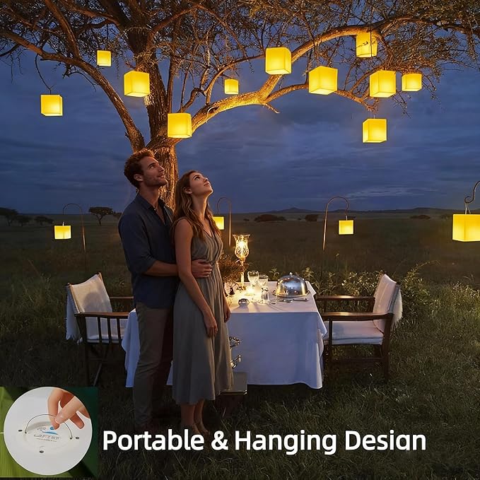 LOFTEK 7-inch LED Cube Night Lights: Rechargeable RGB 16 Colors Changing Light with Remote Control, IP65 Waterproof Cordless Table Lamp Night Light for Home Bedroom, Adults Kids Room Décor