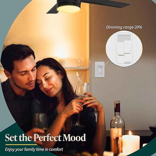 TOPGREENER Combo Dimmer Switch with 3-Speed Fan Control, Light and Fan Combination Switch, Single Pole, 200W LED/CFL, Neutral Wire Not Required, Wall Plate Included, TGDSFS3-W-2PCS, White, 2 Pack