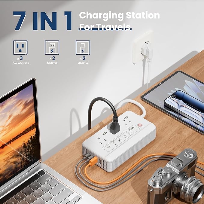 Mapambo 2000W Voltage Converter US to Europe, 7 in 1 Converter for European Travel for Hair Dryer, Kettles, Coffee Makers and etc. 220v to 110v Converter for International Travels