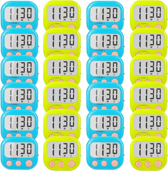 Classroom Timers for Teachers Kids Large Magnetic Digital Timer Teacher Supplies 24 Pack-Blue Green