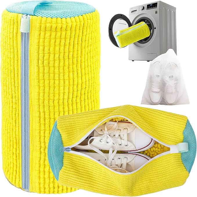 Cilkus Shoe Washing Machine Bag – 2 Pack Reusable Laundry Shoe Bag with Zipper for Sneakers and Tennis Shoes, 360° Deep Cleaning, Washer and Dryer Safe – Includes Bonus Shoe Bags