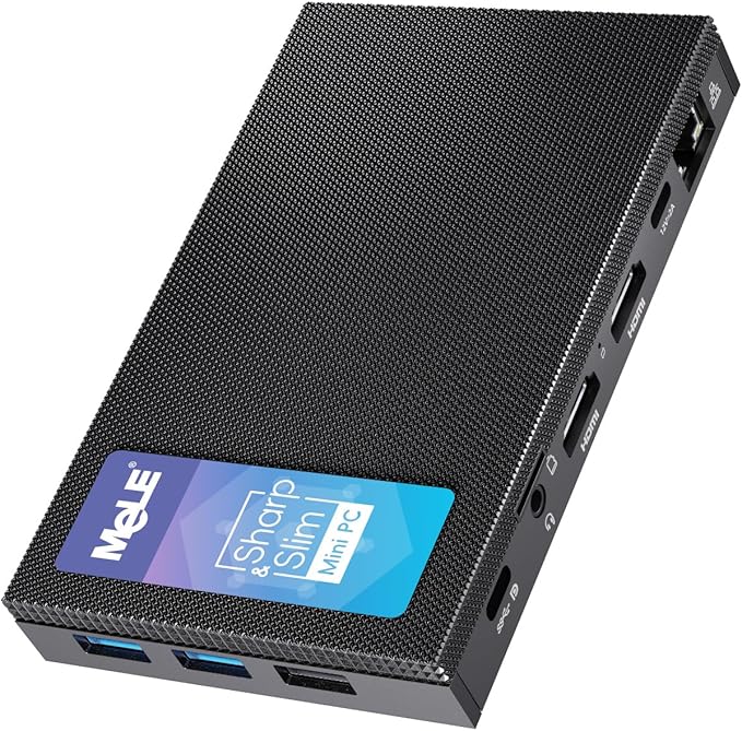 MeLE Mini PC Quieter 4C, N100 Fanless Mini Computers, 32GB LPDDR5 RAM(4800MHz), 512GB SSD, 2.4/5G Wi-Fi, Full-Functional USB-C, 4K Triple Display Desktop on Office, Education, Astrophotography